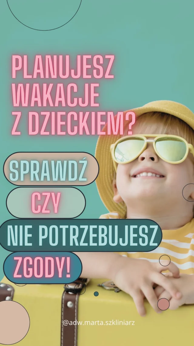 Zanim zarezerwujesz lot… ZATRZYMAJ SIĘ NA CHWILĘ! 🛑

Bo jeśli:
👩‍👦 oboje rodzice mają pełnię władzy rodzicielskiej albo ten drugi rodzic ma pozostawioną decyzyjność w zakresie wyjazdów zagranicznych 
🌍 a chcesz wyjechać z Polski 
…to potrzebujesz ZGODY drugiego rodzica – nawet jeśli to tylko weekendowy wypad! 😱

💥 Brak takiej zgody może się skończyć np.
🚨 zawiadomieniem Straży Granicznej
🚔 powiadomieniem Policji
⚖️ zarzutem uprowadzenia dziecka
📉 a nawet… ograniczeniem Twojej władzy rodzicielskiej!

A w najlepszym wypadku stresem i niepotrzebnym opóźnieniem… 

Dlaczego? Bo wyjazd za granicę to tzw. „istotna sprawa dziecka” – a o takich decyzjach decydujecie wspólnie🤝Nawet jeśli to tylko Ty sprawujesz nad nim bieżącą opiekę. 

Co możesz zrobić, gdy drugi rodzic się nie zgadza?

✅ Spróbuj rozmowy lub mediacji
✅ A jeśli to nie działa – złóż wniosek do sądu o zgodę zastępczą
📅 Ale UWAGA: postępowanie może trwać miesiącami, więc działaj z wyprzedzeniem!

🔁 NIE ZOSTAWIAJ TEGO NA OSTATNIĄ CHWILĘ – bo sąd może nie wydać decyzji na „już”!

📩 Potrzebujesz wsparcia przy negocjacjach lub przygotowaniu wniosku?
Chcesz się upewnić, czy zgoda drugiego rodzica jest w Twojej sytuacji konieczna?

✉️ Napisz do mnie – pomogę Ci to uporządkować, zanim Twoje plany staną się problemem…

#rozwód #prawoRodzinne #wakacjezDzieckiem #władzaRodzicielska #podróżzDzieckiem #zgodanaWyjazd #podróże #planowanie #kontaktyzDzieckiem #sprawyRodzinne

#kobietapo30 #kobietapo40 #kobietykobietom #prawakobiet #sukces #kobietaniezależna #świadomakobieta #silnakobieta #siłajestkobietą #szczęśliwakobieta #poradyprawne  #prawo #adwokat #adwokatodrozwodów #adwokatsosnowiec